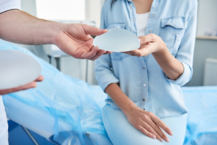 breast implant location